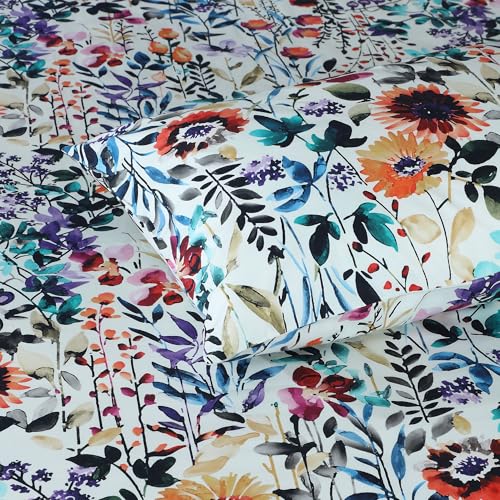 Image of Bedsheet Set | GOTS Certified 100% Organic Cotton Percale | 200 TC | Breathable & Skin-Friendly (King, Floral Burst)