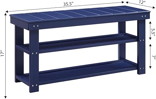 Miniatura 3 de Convenience Concepts Oxford Utility - Banco para vestíbulo, color azul cobalto