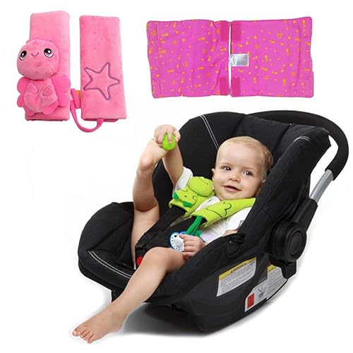 Miniatura 2 de Funda de cinturón de seguridad de animales de dibujos animados para cinturón de seguridad para bebé con suavidad, la mejor almohada de viaje para