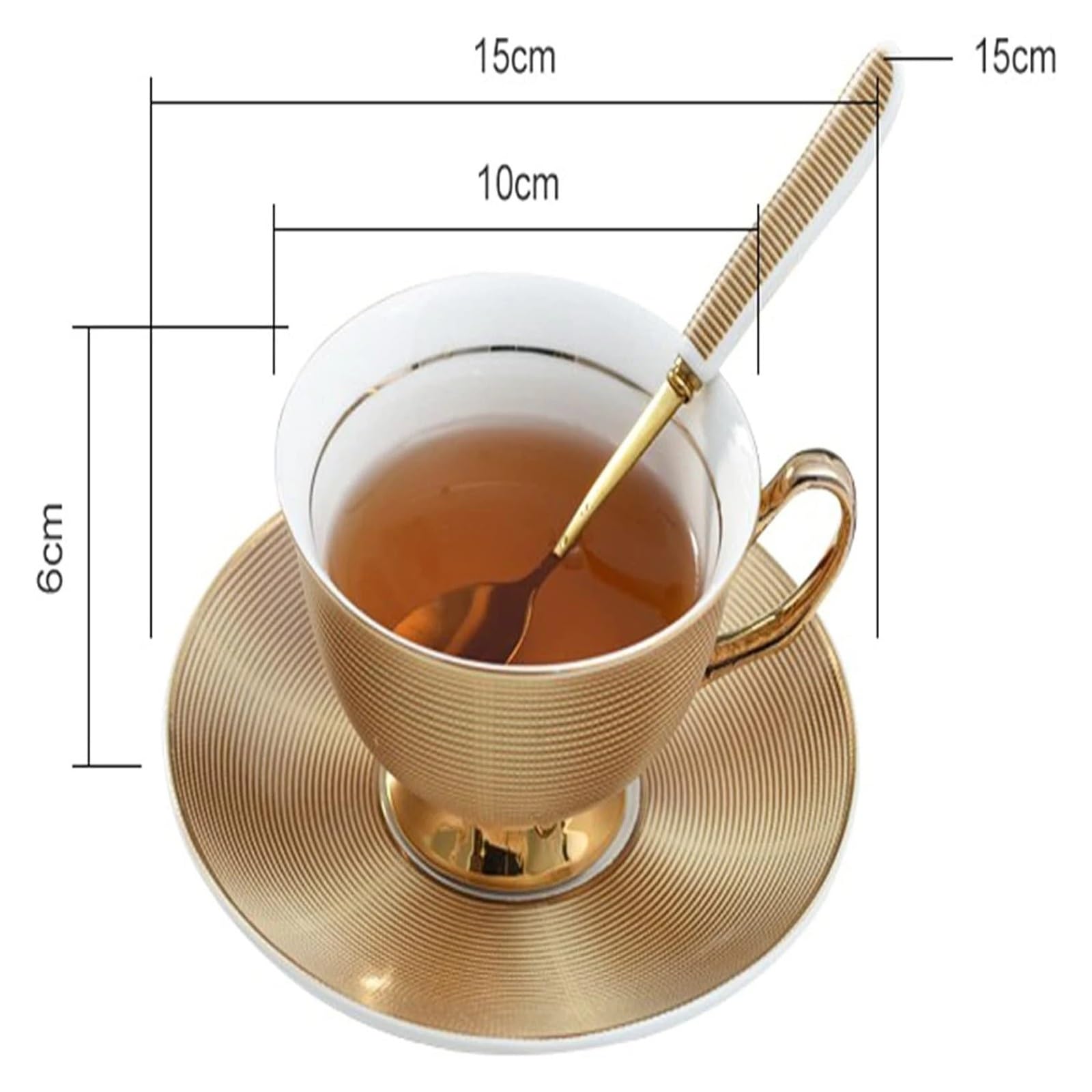 Juegos de tazas de café y platillos Delicados y elegantes juegos de taza platillo café porcelana china, 180 ml. Taza té sofisticada elegante con cuchara