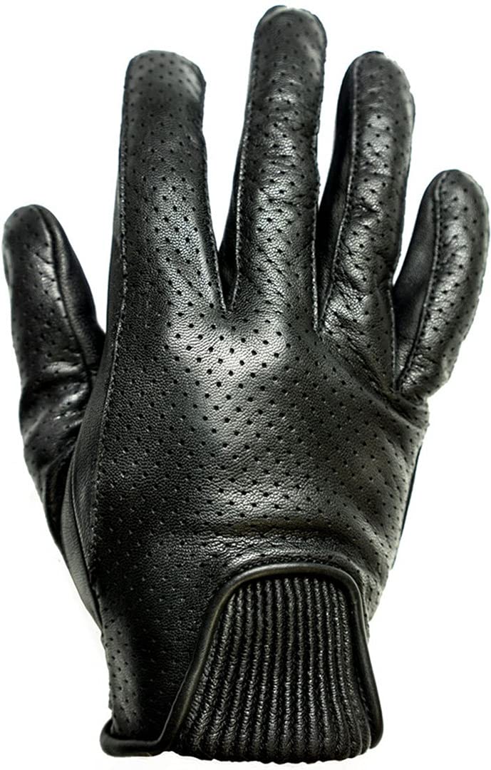 Helstons Charly - Guantes para moto (piel perforada, talla 12), color negro