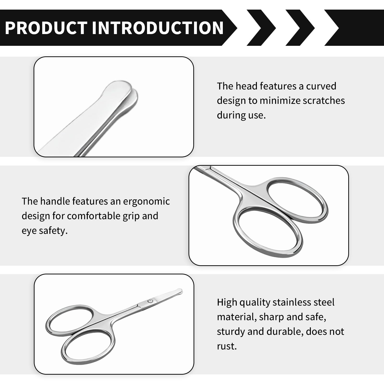 Jetstream Ciseaux Ongles, Ciseaux ongles Bout Rond, Conception à Bords Ronds, Extrêmement Tranchant, Petits ciseaux Adaptés Aux Ongles des Doigts et des Orteils, Argenté