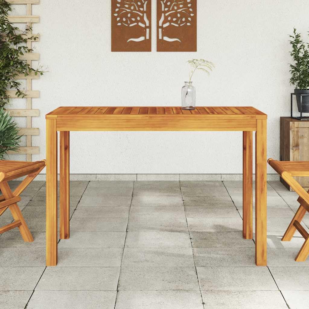 Stół ogrodowy z litego drewna akacjowego 110 x 55 x 75 cm | Wytrzymały, trwały, łatwy w pielęgnacji, rustykalny urok, idealny na taras lub dziedziniec