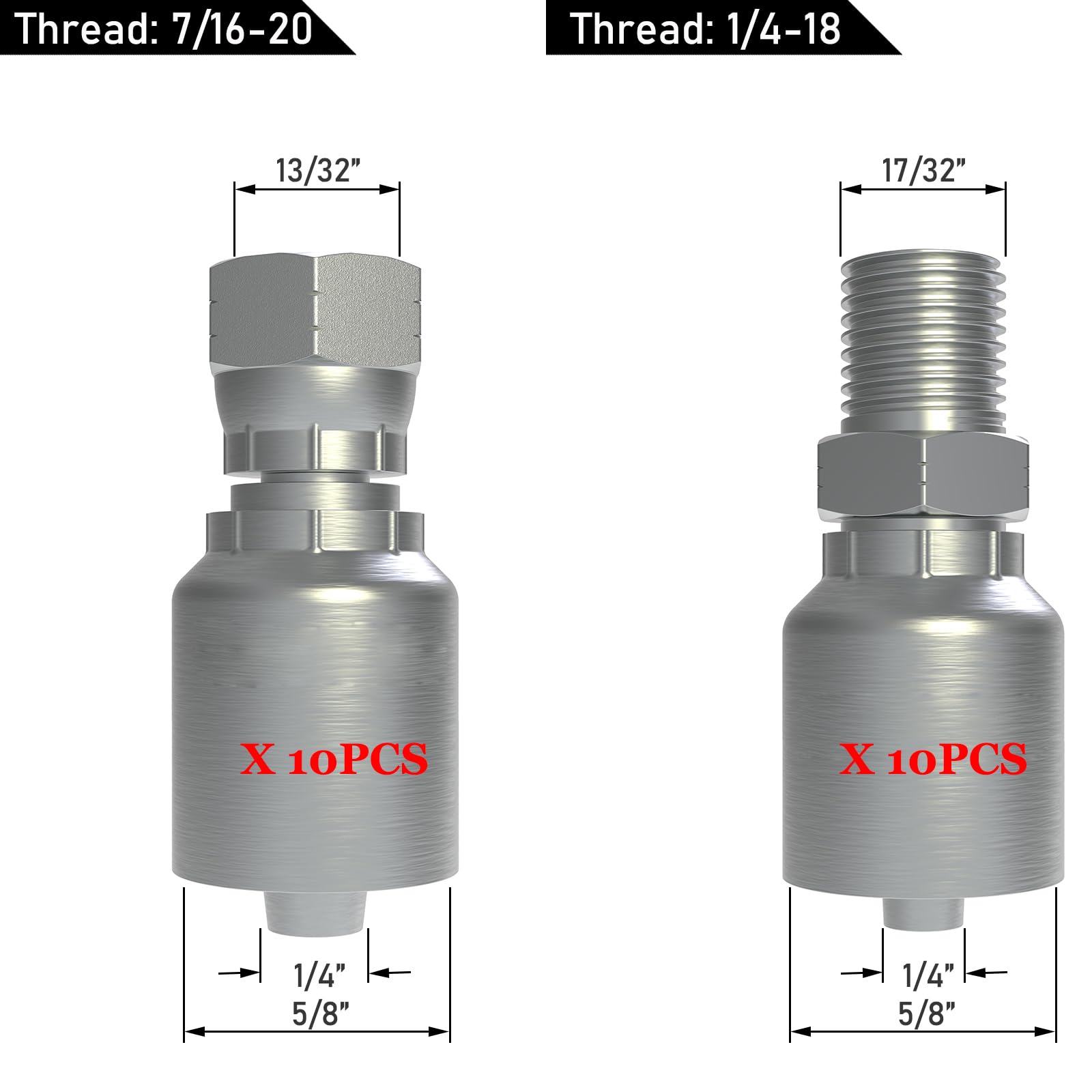 Kit de tuyau hydraulique avec raccords de tuyau hydraulique (6,35 mm x 30,5 m)