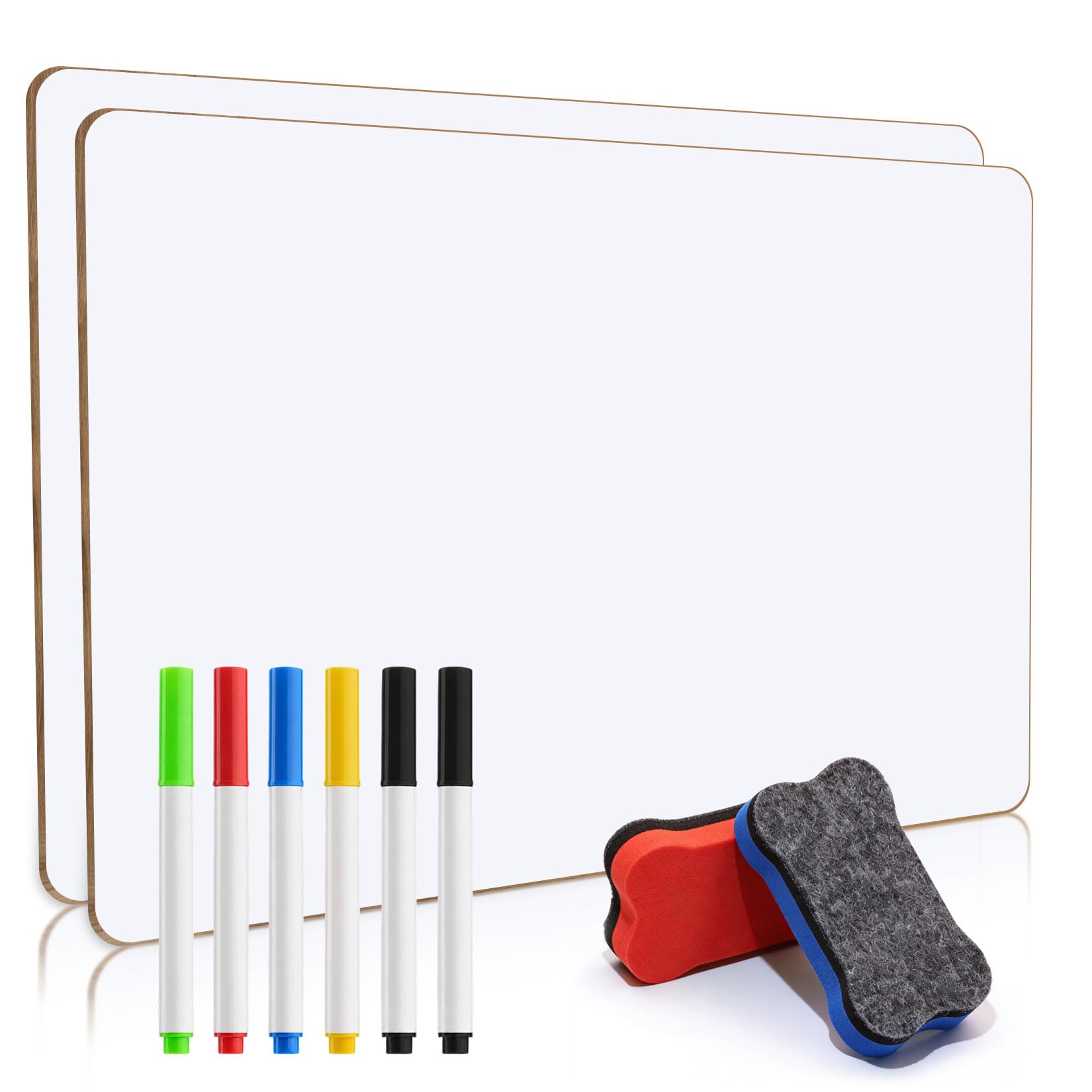 VARHHUXHA Whiteboard, 2pcs, A3, Double-Sided, with 6 Pens & 2 Erasers