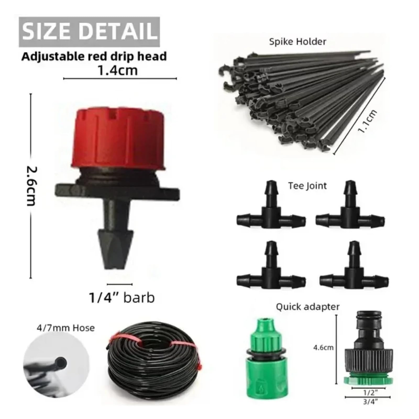 Accessori per navi Sistema di irrigazione a goccia da 5-40 m, set di irrigazione for piante, kit di irrigazione, gocciolatori regolabili for irrigazione micro Accessori per l'irrigazione(5 meters)