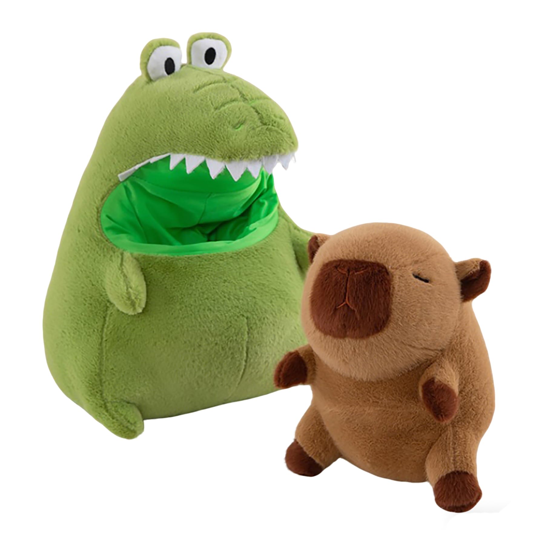 Cuddly Toy Green Crocodile Capybara Plush 2 in 1 Detachable Multifunctional Super Soft Capybara Stuffed Animal Funny Companions for Cuddling Home Decor Kids Gift for Christmas Girls Boys - 30cm