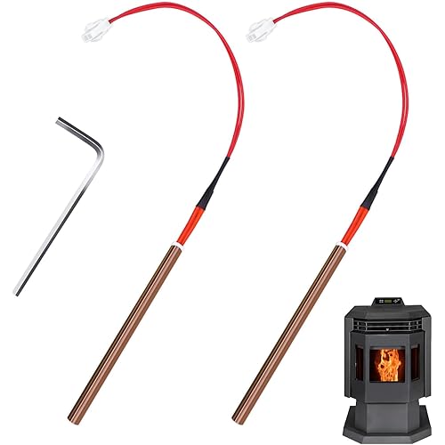 2 Pcs Pellet Stove Igniter Compatible with All Models of Comfortbilt/Castle Pellet Stoves, Such as HP22, HP22I, HP22N, HP21, HP50, HP50GC, HP61, Fit for Comfortbilt Igniter1 IG-1, with Hexagon Wrench