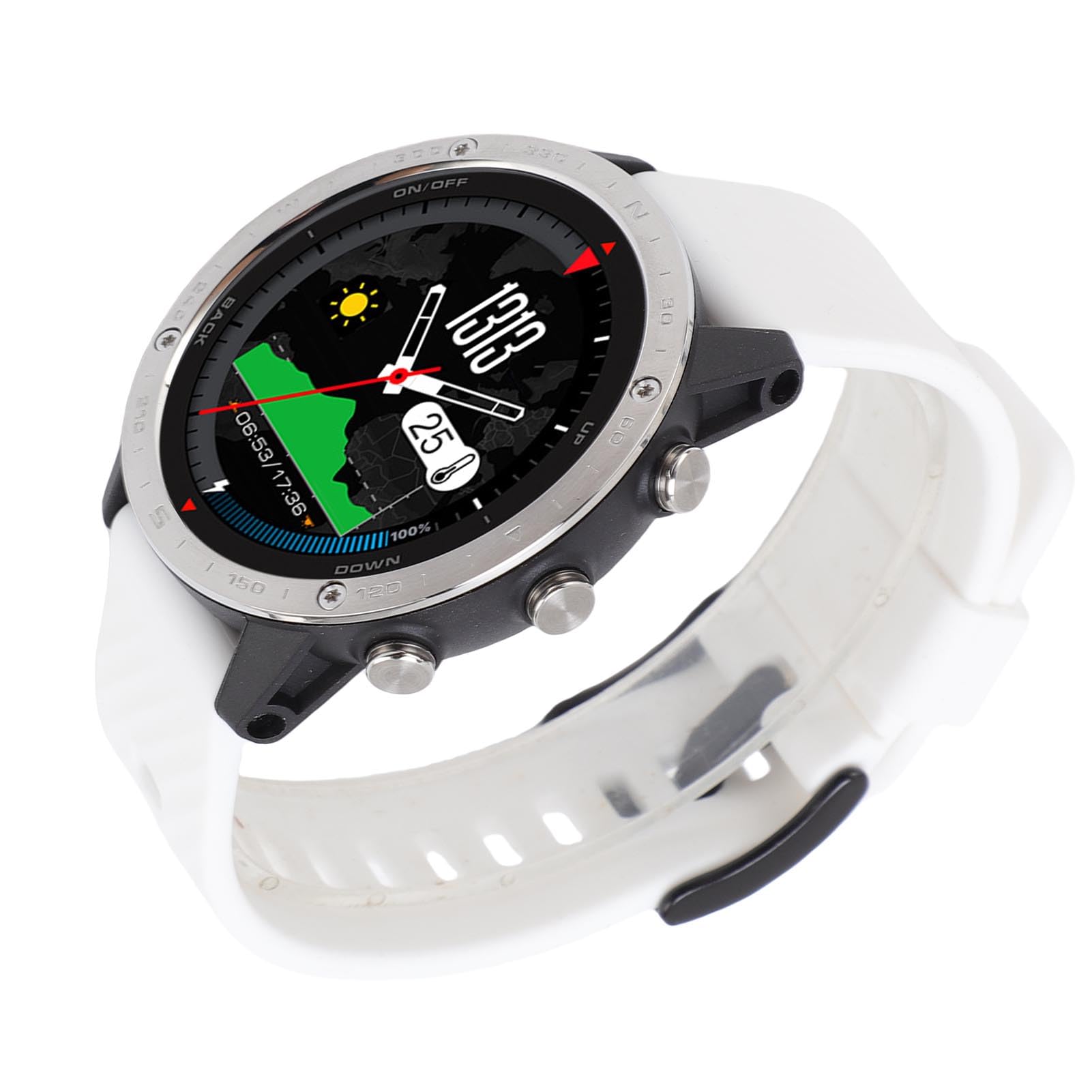 Reloj Inteligente de Buceo 50M |Rastreador de Ejercicios con Barómetro con Sensor de Profundidad, Pantalla de 1,3 Pulgadas para Nadar, Correr, Hombres y Mujeres Al Aire (White)