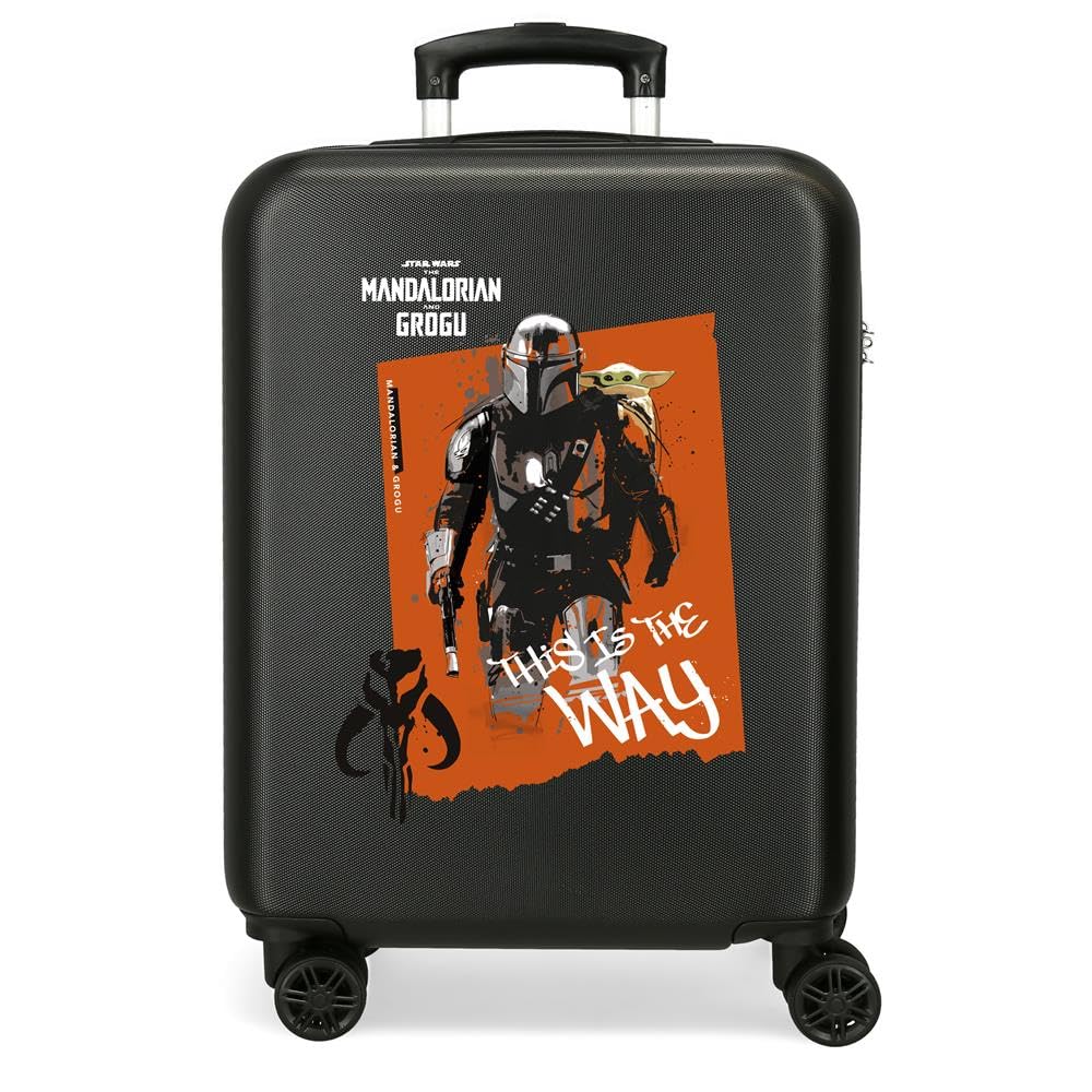 Star Wars Joumma Mandalorian and Grogu Black Cabin Suitcase 38x55x20 cm Rigid ABS Side Combination Lock 35L 2.5kg 4 Double Wheels Hand Luggage