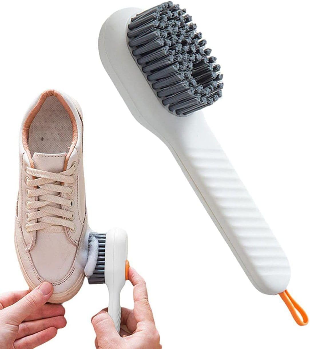 black sparrow Multi-Function Hydraulic Cleaning Brush with Soap Dish Laundry Brush Scrub Brush with Soap Dispenser for Bathroom, Kitchen, Soft Laundry Clothes and Shoes Scrubbing