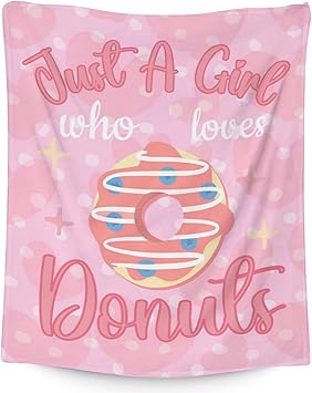 Girls Blanket - 60"x80" Cute Donut Throw Blanket Gifts for Girls - Pink Soft Fuzzy Doughnut Blanket for Bed, Couch & Living Room