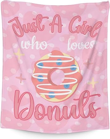 Girls Blanket - 60"x80" Cute Donut Throw Blanket Gifts for Girls - Pink Soft Fuzzy Doughnut Blanket for Bed, Couch & Living Room