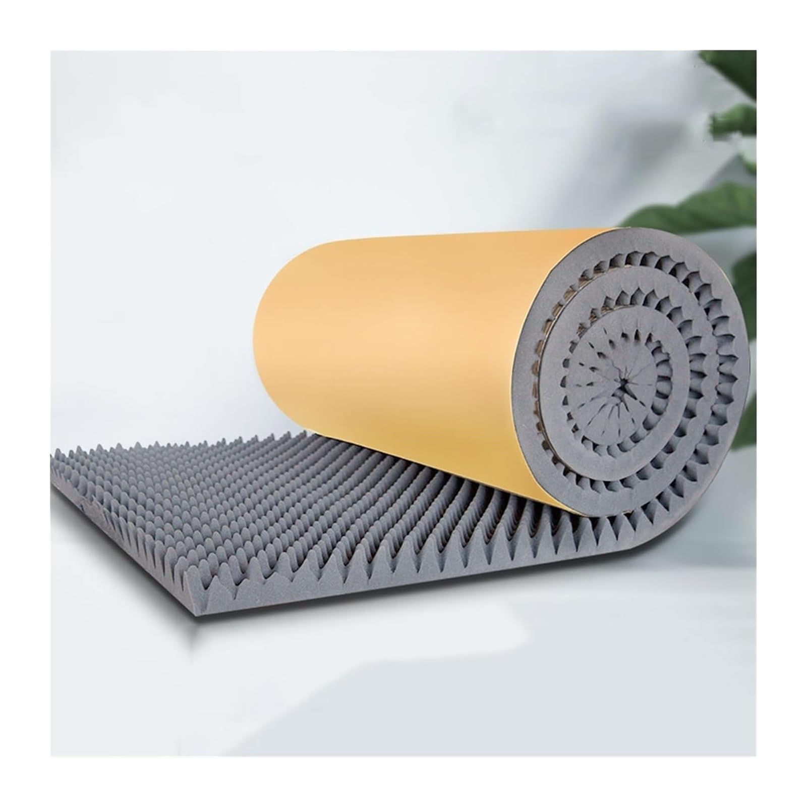 5 m/rotolo di schiuma insonorizzante per isolamento acustico, 7 cm di spessore, pannelli autoadesivi a doppio uovo, tappetino isolante acustico per studio musicale (colore: grigio, dimensioni: 60 m)
