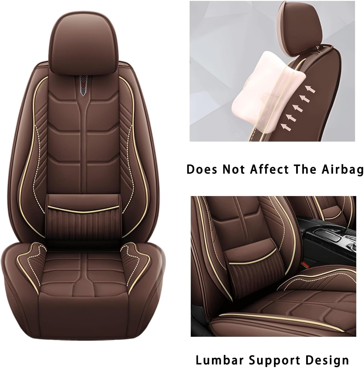 Car Seat Covers Custom Fit for Toyota Tundra 2000-2026 for Pickup Trucks | Universal Split Bench Design | 5-Seat Full Set,Coffee