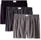 Tommy Hilfiger Men's 3-Pack Plaid Woven Boxer, Multi, Medium