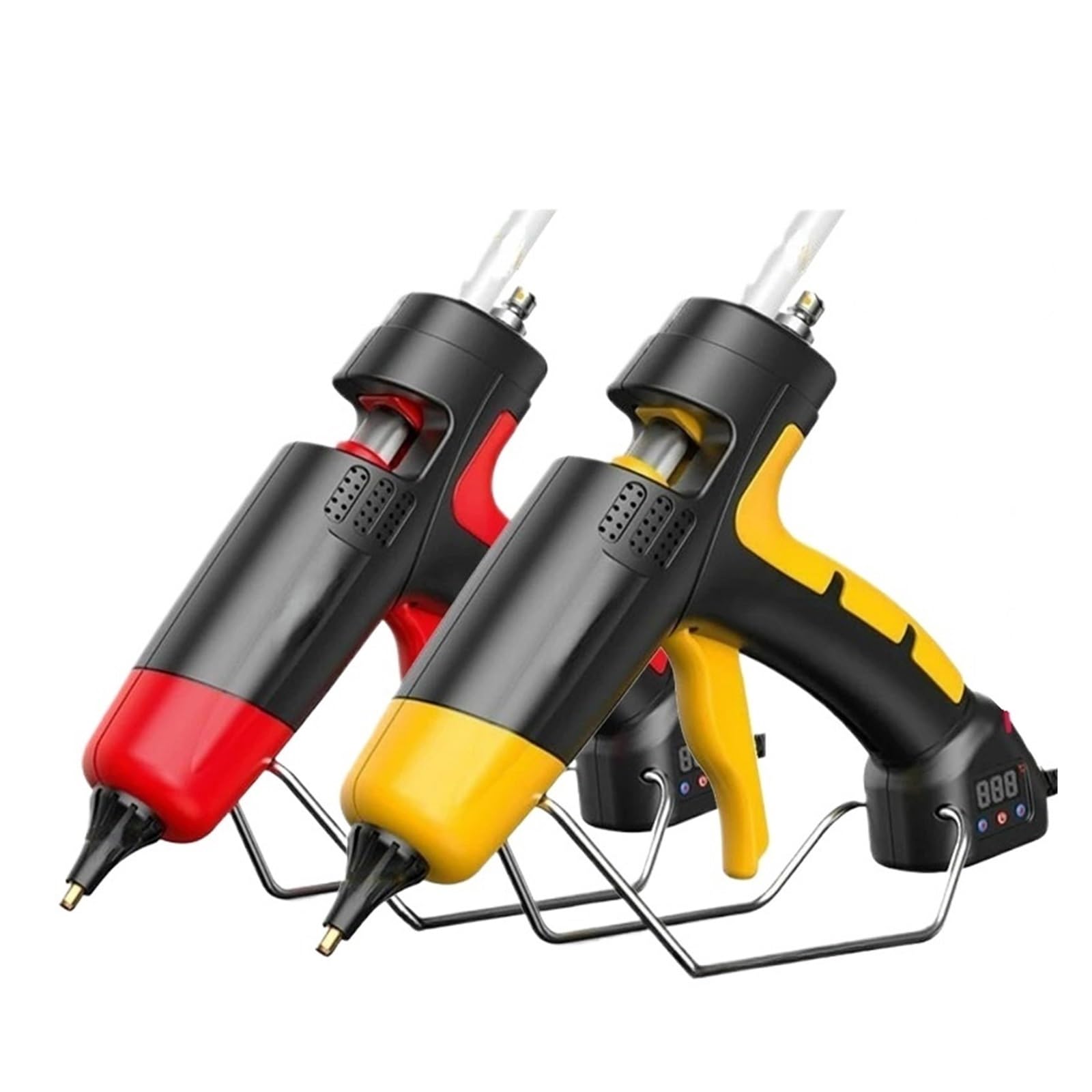 Pistola for colla a caldo da 300 W, display digitale, temperatura regolabile, ugello in rame, usa stick di 11 mm, strumento fai te for la casa, pistola for termica(Yellow,300W-Switch-Y)