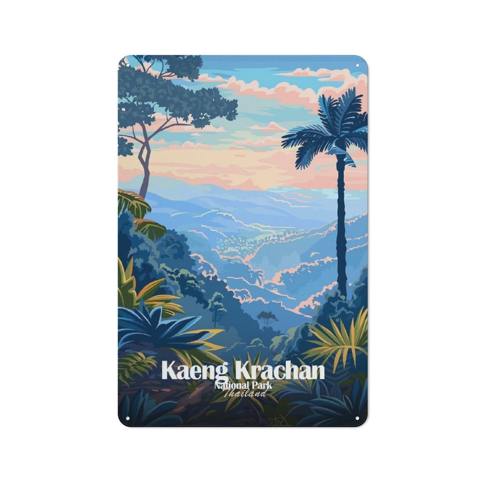 Junmoney Kaeng Krachan National Park Thailand Kitchen Metal Sign With Design 30X20cm, Cosy Kitchen Wall Decor For Bakery, Diner, Cafe Or Family Room