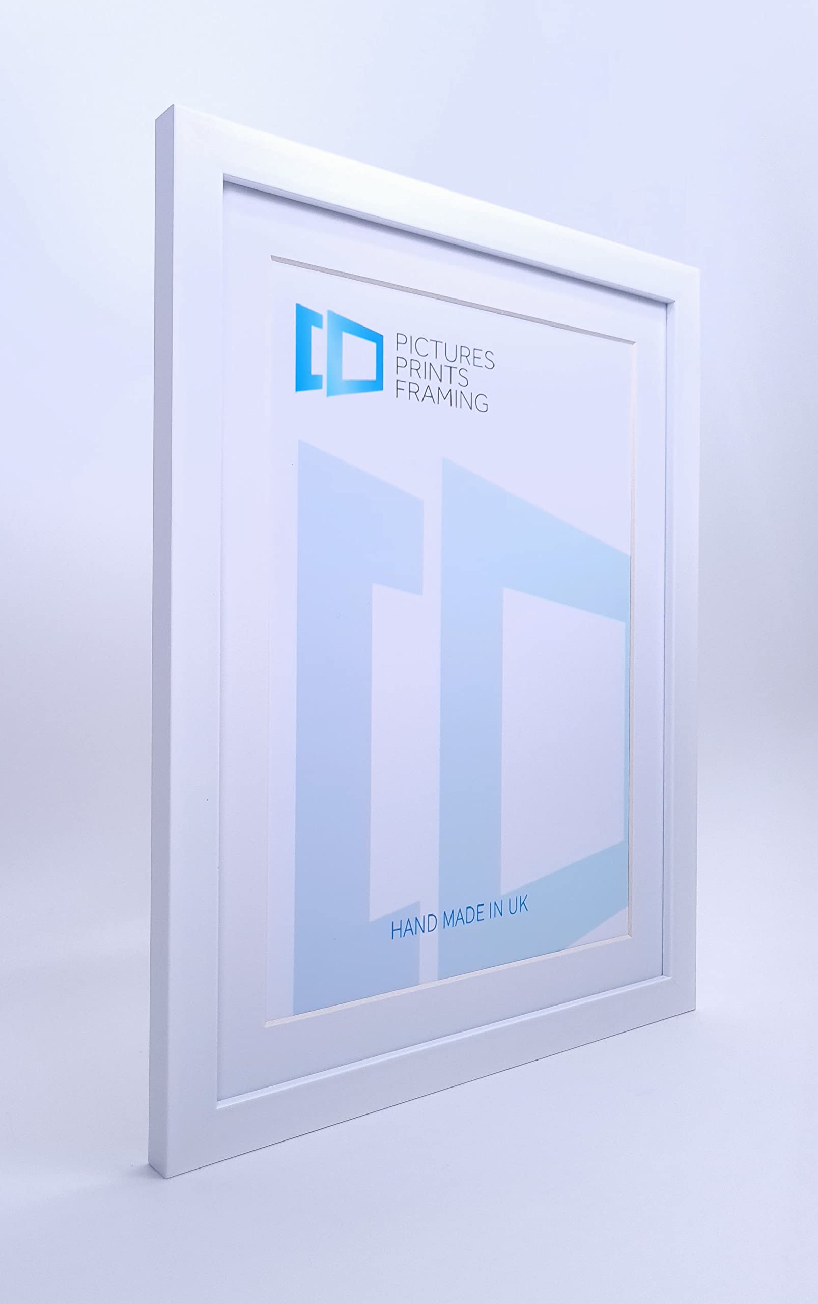 White Picture Frame with Pure White Mount for picture size 20x25cm with Glass Front โ image 1