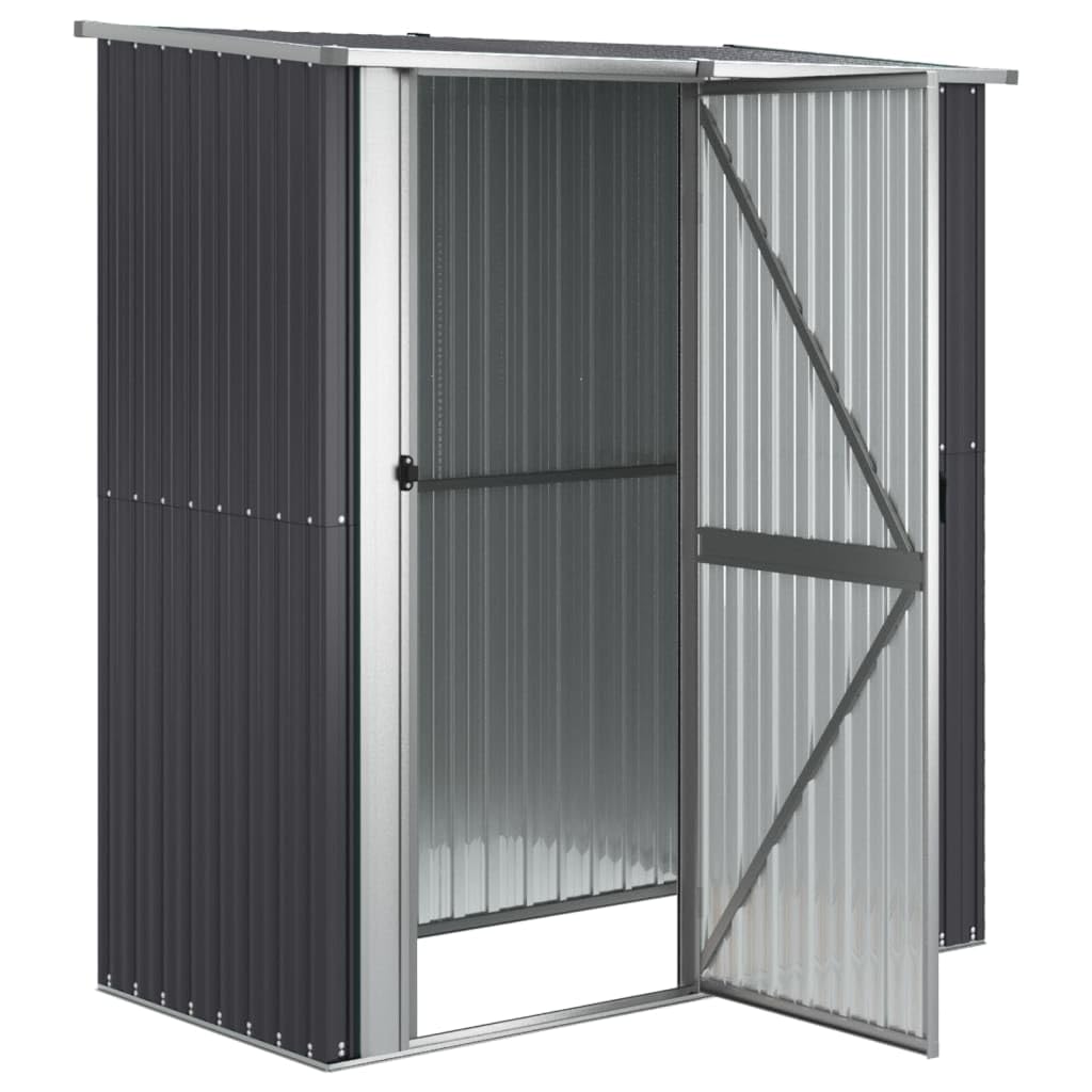 Hommdiy Geräteschuppen Anthrazit 180,5x97x209,5 cm Verzinkter Stahl Geräteschuppen Gerätehaus Gartenhaus Garten Werkzeug Schuppen Lagerschuppen