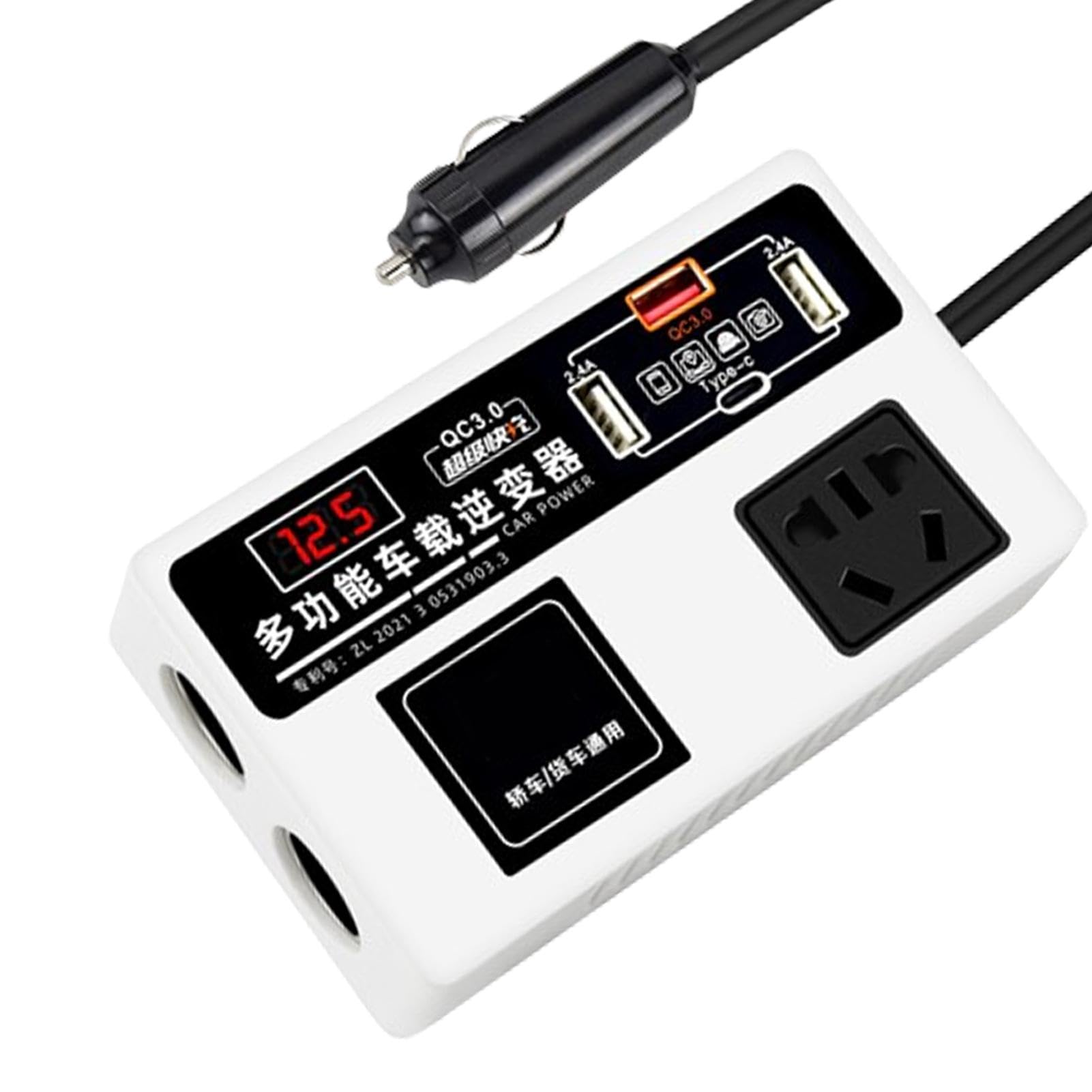 Convertitore di potenza DC 12V/24V a 220V 200W per auto presa accendisigari