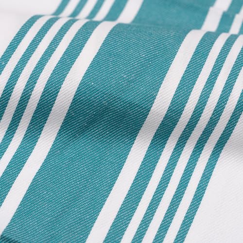Image of Teal Dish Towels - Highly Absorbent, Lint-Free, 100% Cotton Teal Kitchen Towels - 6 Pack, 30 inchx20 inch, Large Size Striped Dish Cloths with Hanging Loop - Washable and Durable Tea Towels (6 Pack)