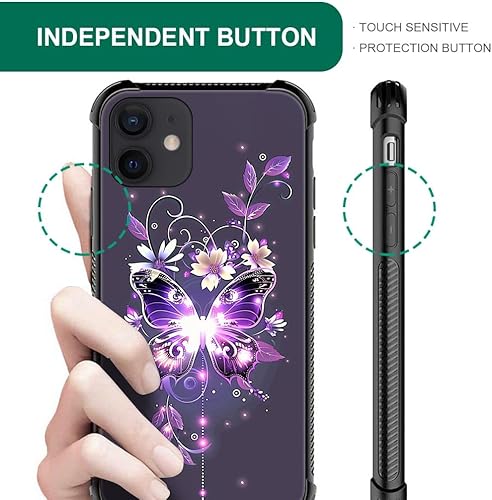 Miniatura 6 de Funda para iPhone 11, diseño de mariposa morada para niñas y niños, diseño de patrón personalizado, a prueba de golpes, antiarañazos, carcasa