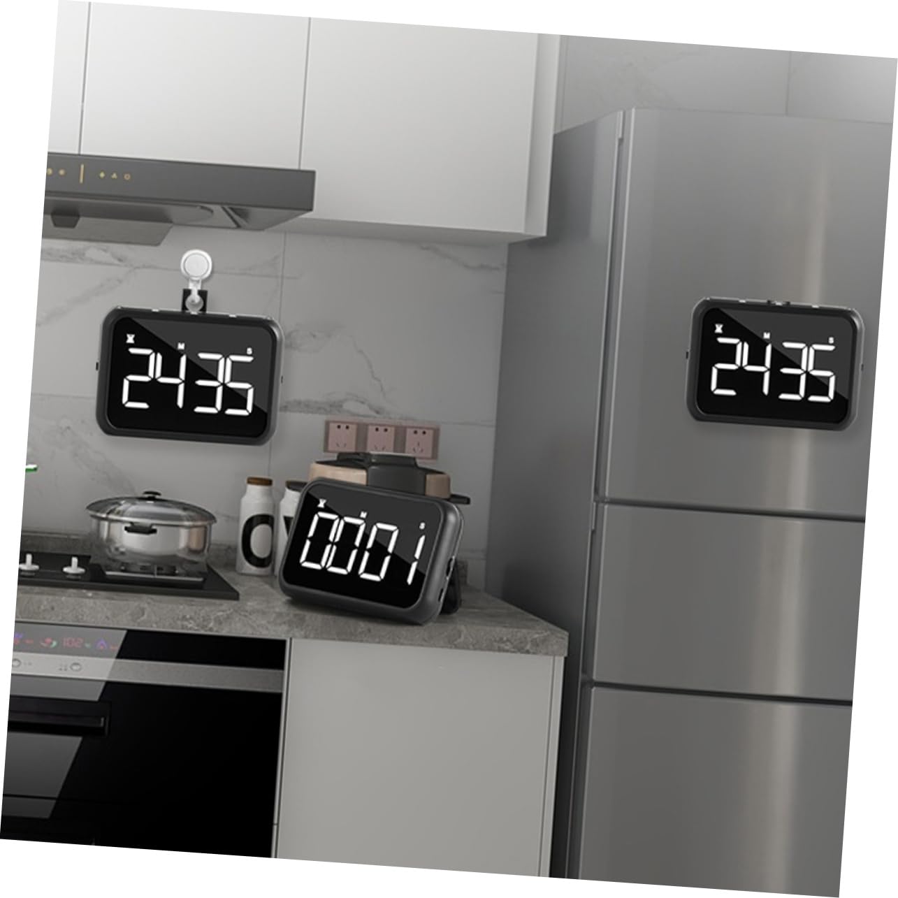 ABOOFAN 2 Piezas Temporizador Digital de Cocina con Pantalla LED Cocción y Repostería Compacto y Ligero Soporte de Incluido Función Cronómetro