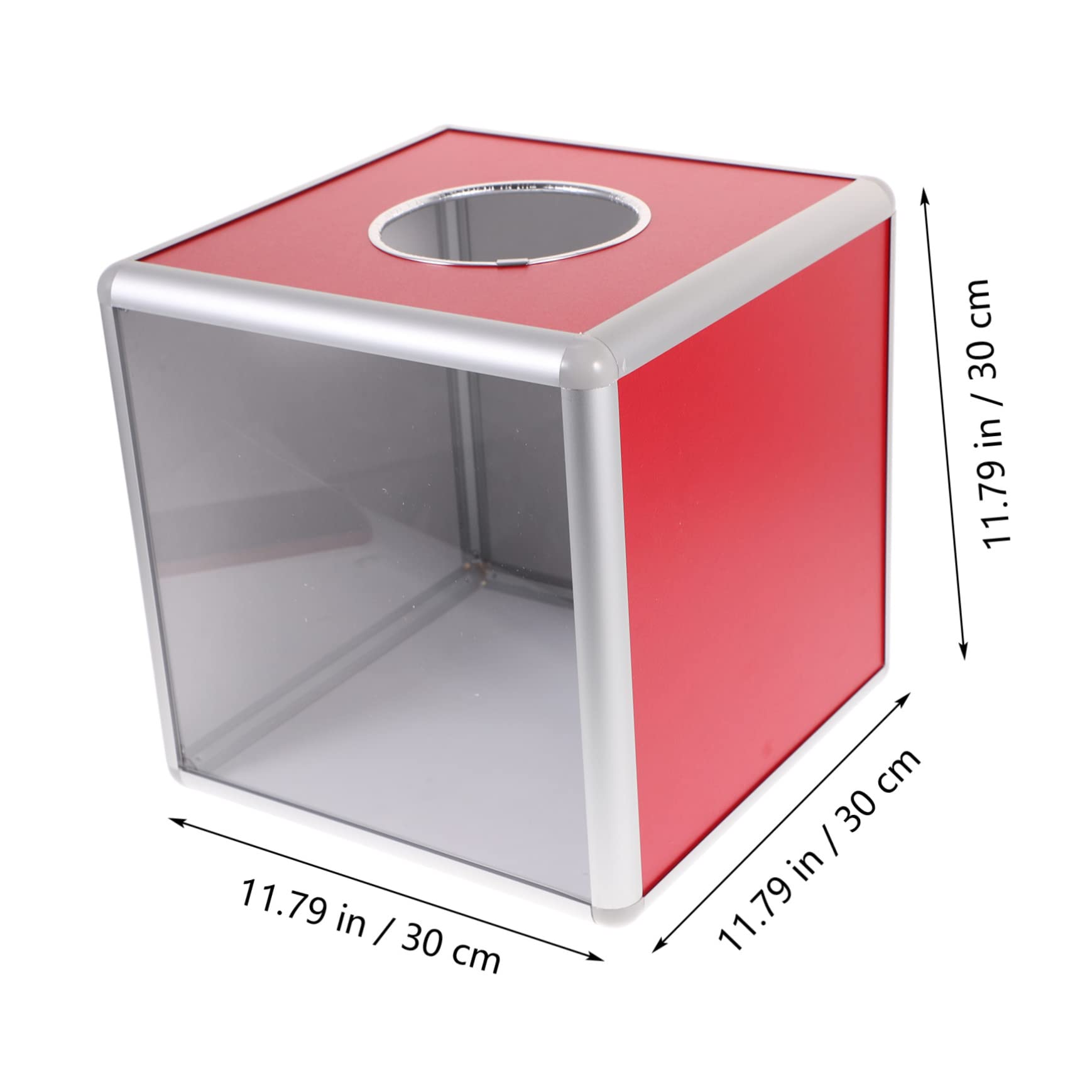 Lottery Box Donation Holder with Raffle Slot Ticket Collection Box for Events Fundraising and Corporate Parties Transparent Design