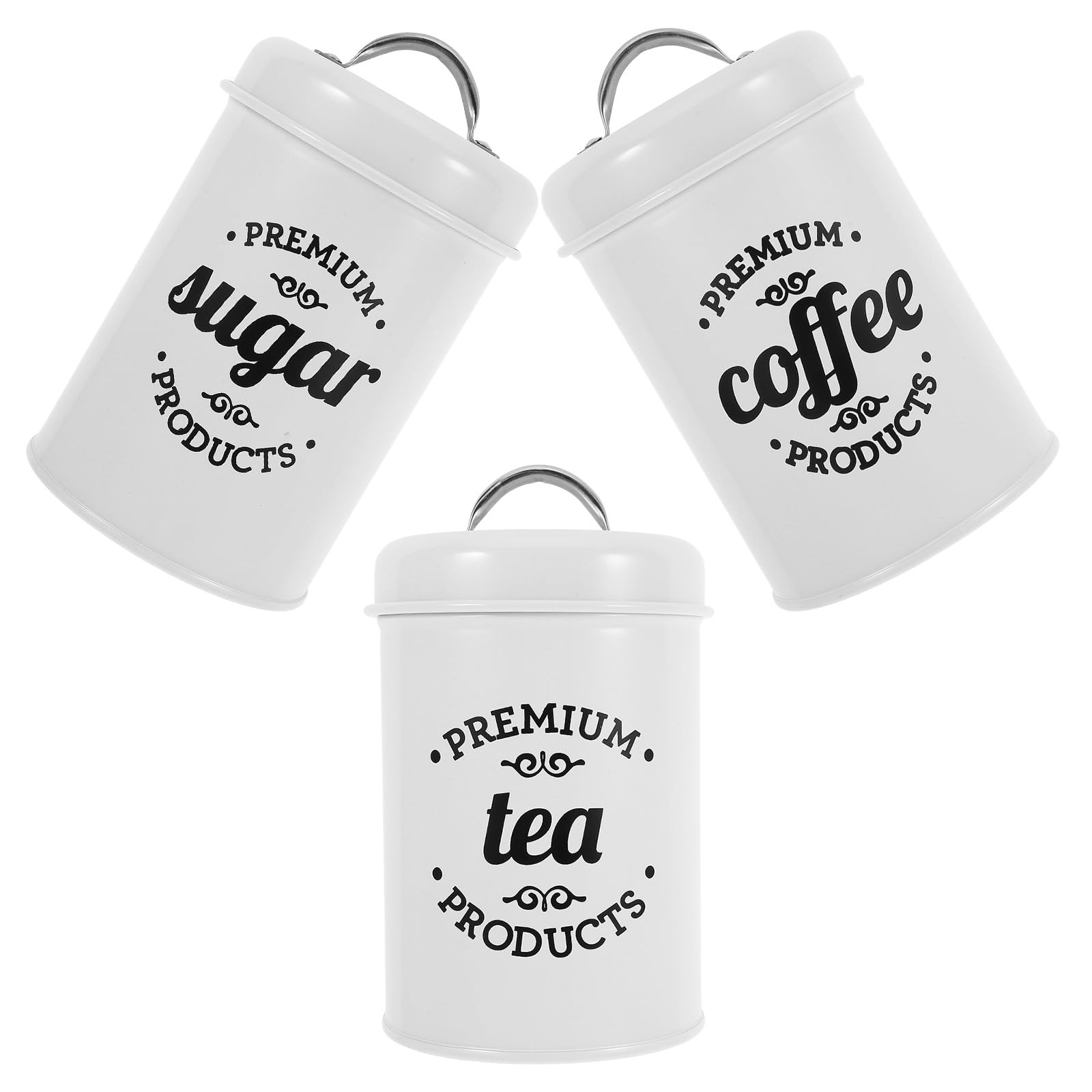 SOLUSTRE 3 Sätze Luftdichtes Teiliges Set für Aufbewahrung von Kaffee Tee und Küchenbehälter Deckel für Snacks Milchpulver und Gewürze für Kleine Räume