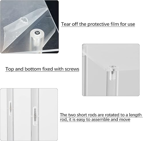 Miniatura 4 de Vincidern 4 piezas de centro de mesa de acrílico para mesa de boda, jarrones de flores transparentes de 23.6 pulgadas para bodas, fiestas,