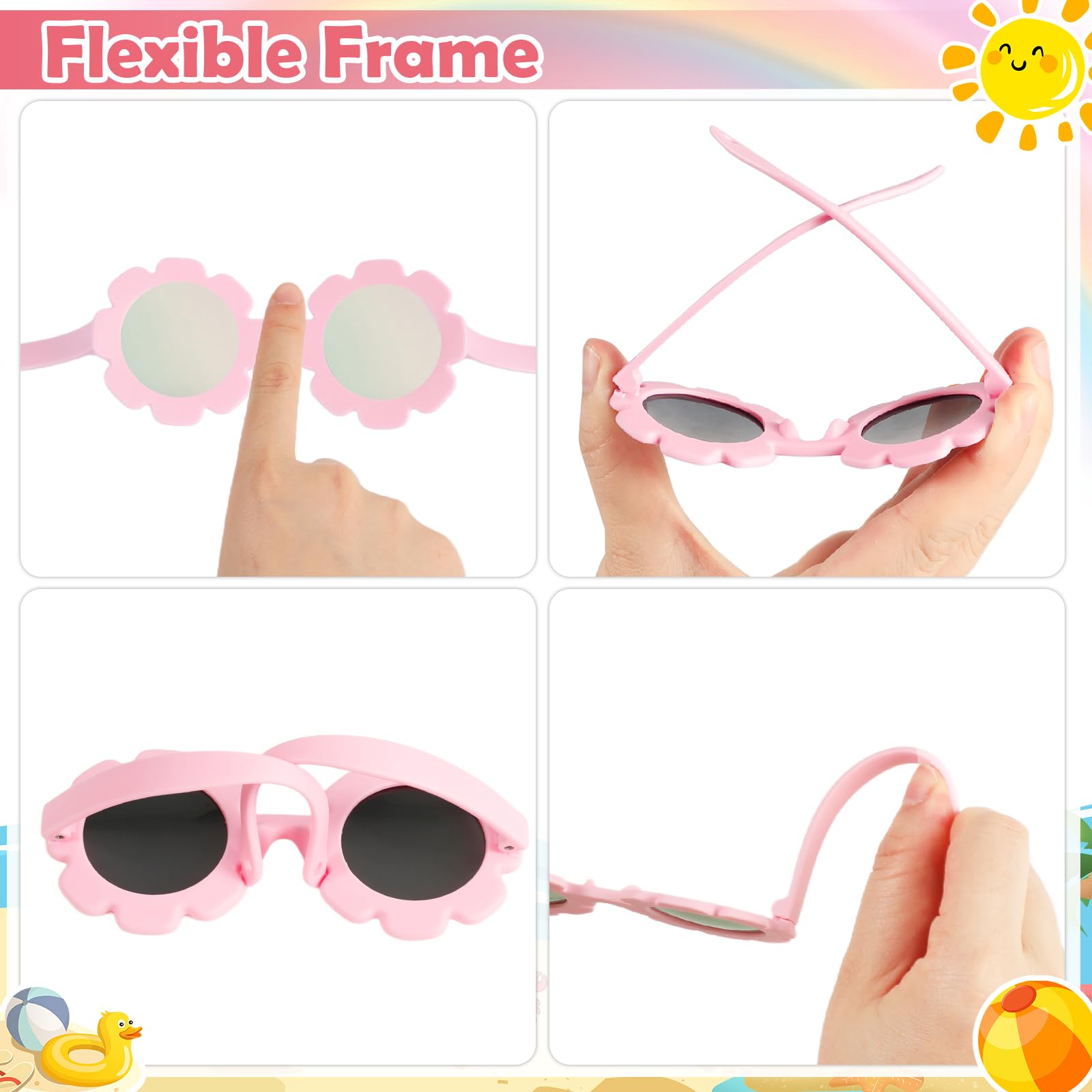 Hifot Occhiali da sole Polarizzati Baby, Occhiali da Sole Con Regolabili cinghia UV400 protezione UV Ponte nasale in Silicone Morbido per neonati da 0 mesi a 2 anni