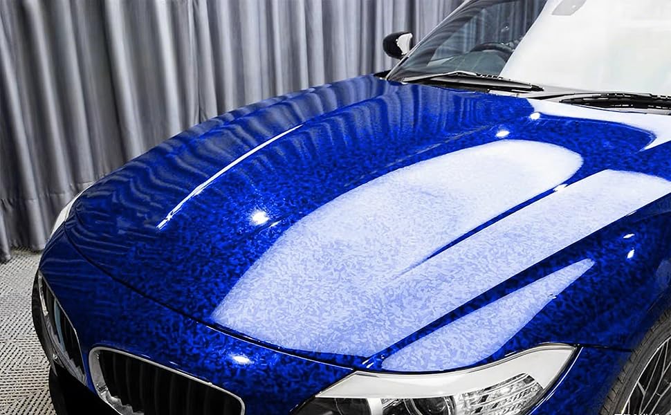 Image of LZLRUN Gloss Blue Forged Carbon Fiber Car Vinyl Wrap Film 5ft x 10ft | Gloss forged carbon fiber texture, With install tools, Air release, DIY Decal Car Auto Vehicle Morotcycle Self Adhesive