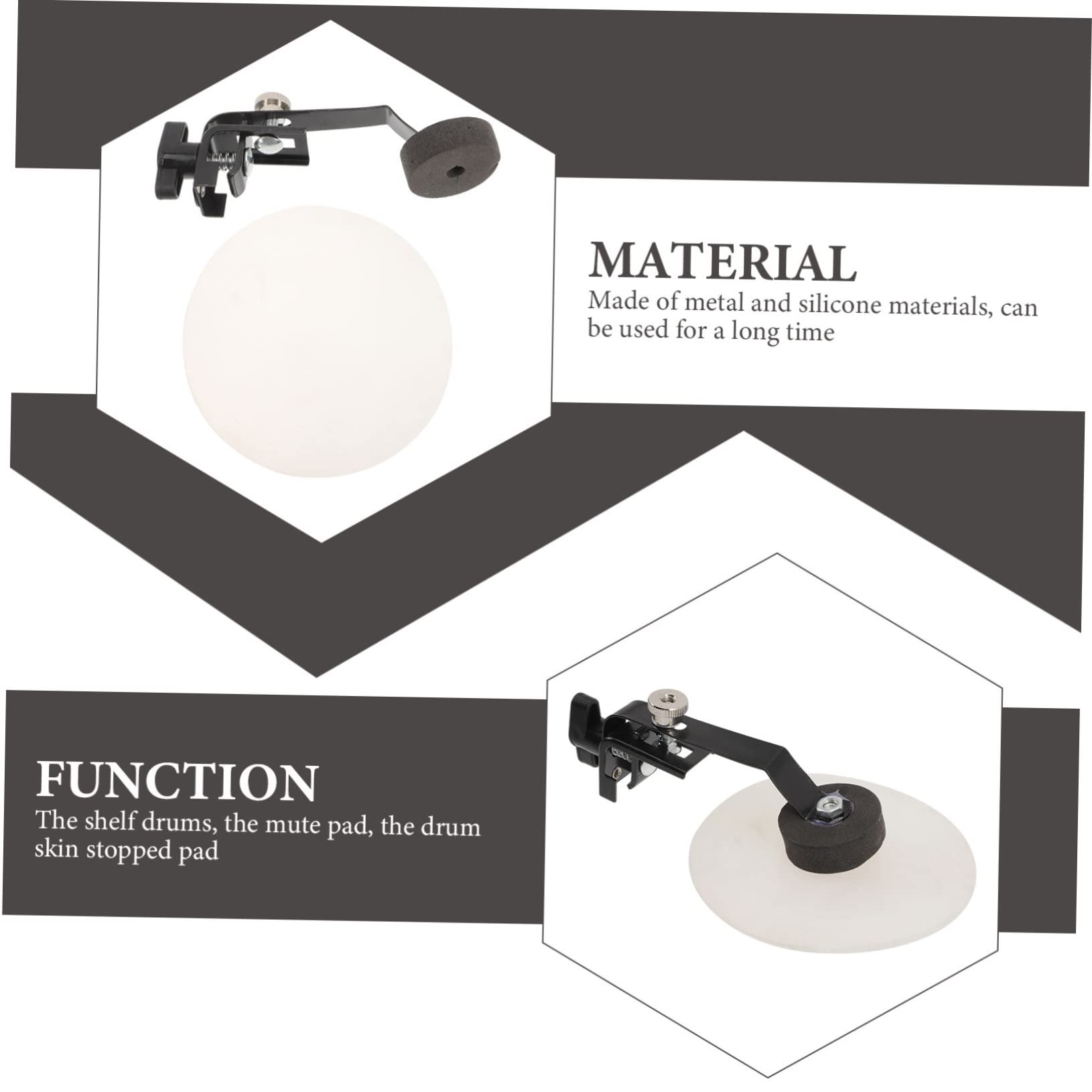 FUNOMOCYA Silicone Drum Dampeners Mute Pads for Drum Clamp-on Damper for Snare Drums