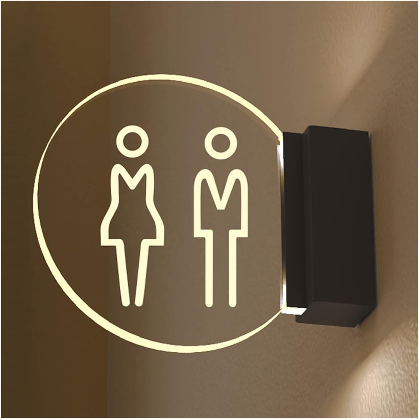 HUGDSB Restroom Sign, Wall Mounted LED Toilets Sign, Ladies Mens Gents Women Bathroom Lighted Edge Lit Sign, Suitable for Business Washroom Restroom Bathroom(C)
