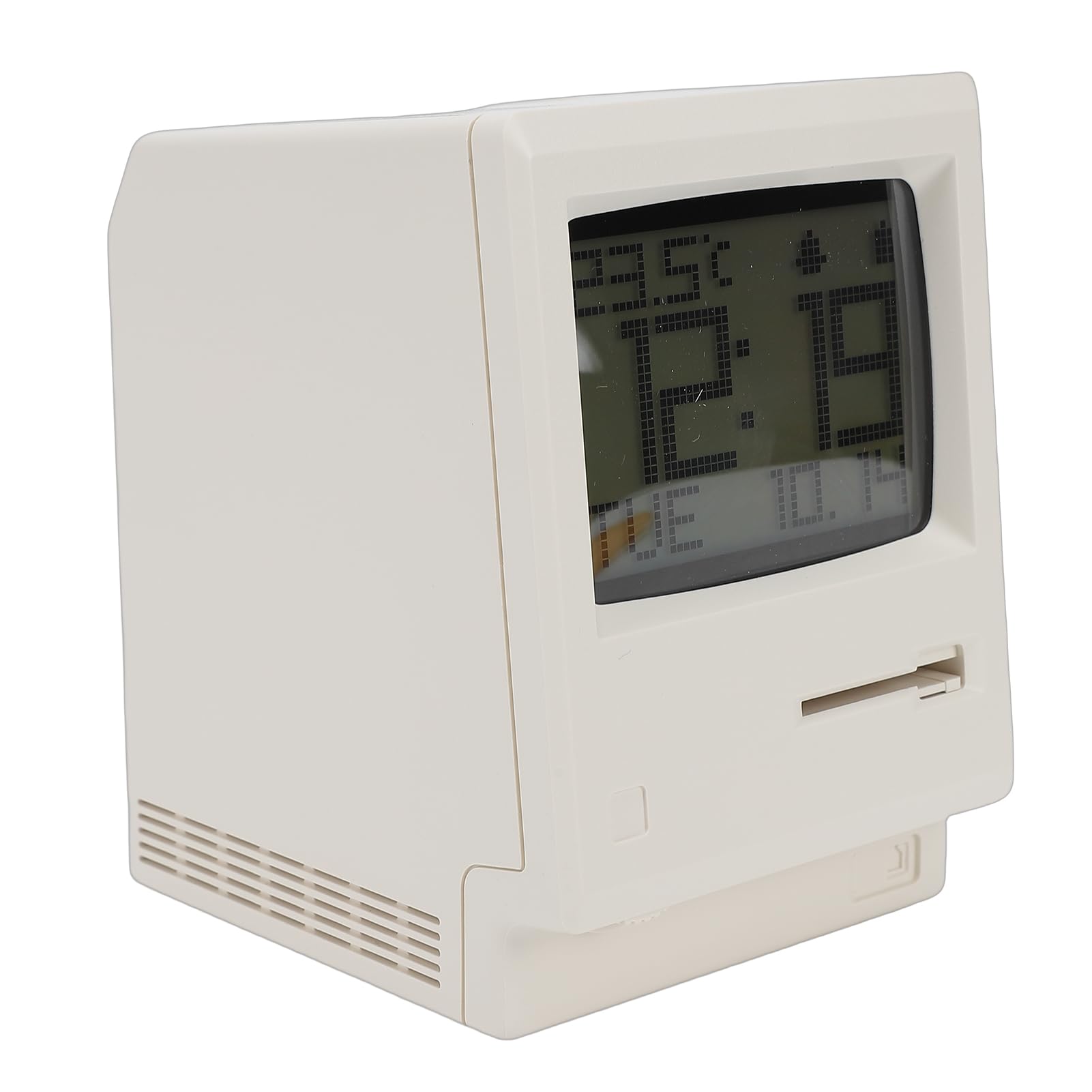 SIXRUN Reloj de Alarma Retro Pixel, Reloj de Escritorio Silencioso Estilo Computadora con Batería de 1200mAh para Configuración de Oficina en Casa, Dormitorio o Juegos