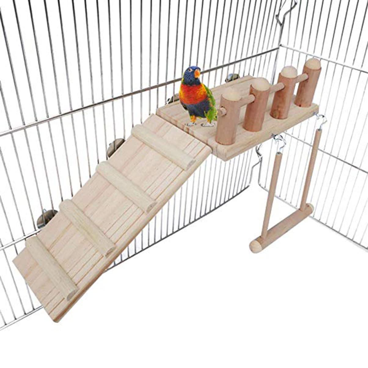 minkissy Hamsterspielzeug Set mit Schaukel und Sprungbrett für Streifenhörnchen und Kleine Papageien Robustes Zubehör für Hamster