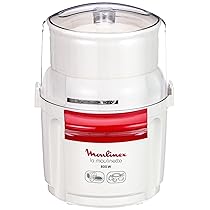 Moulinex AD5601 Moulinette Bouton, Sminuzza e mescola, Capacità di 200 g, 3 Velocità, Doppia lama in Acciaio Inox, Bianco e Rosso