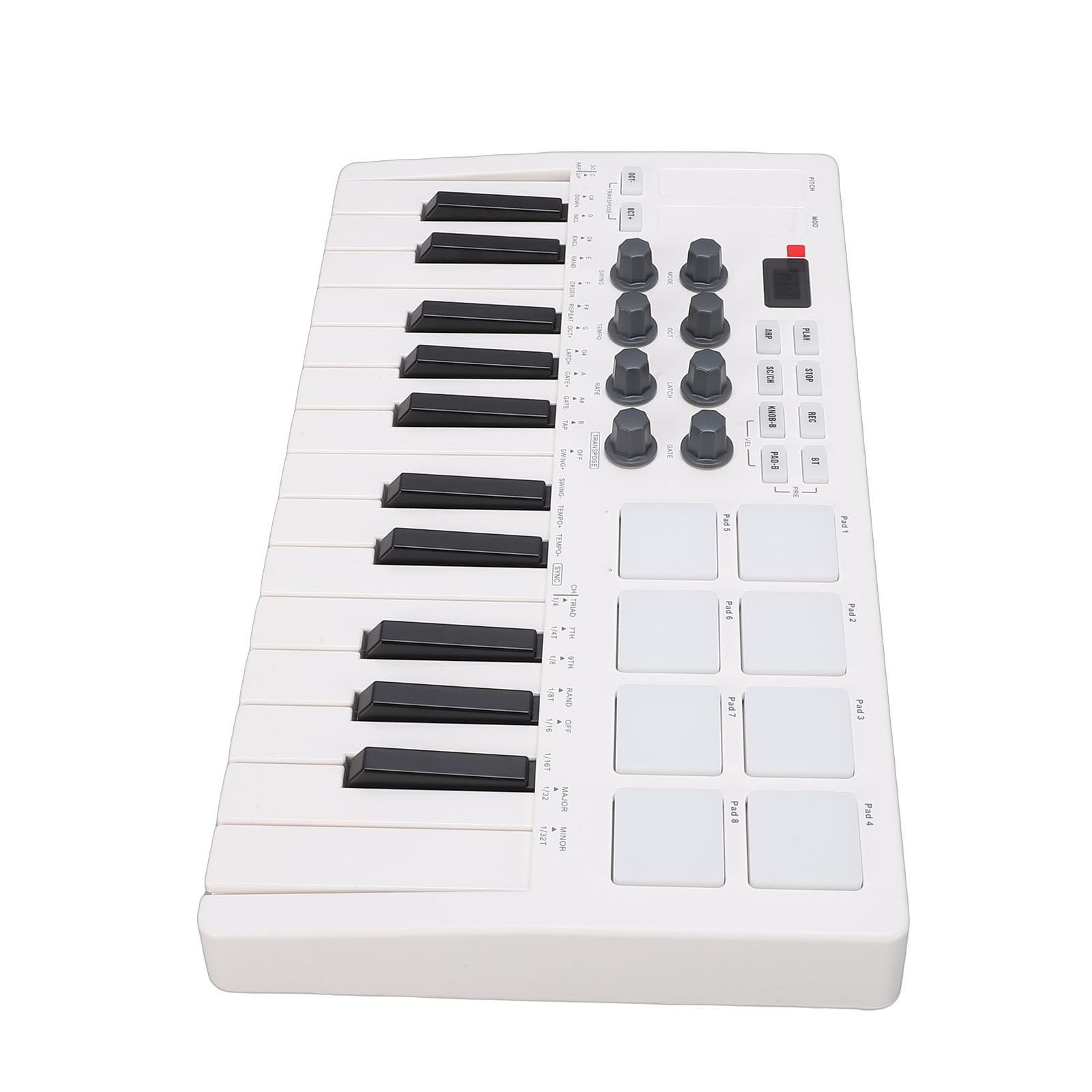 Controller Tastiera MIDI Bluetooth a 25 Tasti Produzione Musicale Accurata Portatile per Windows MacOS IOS Bianco