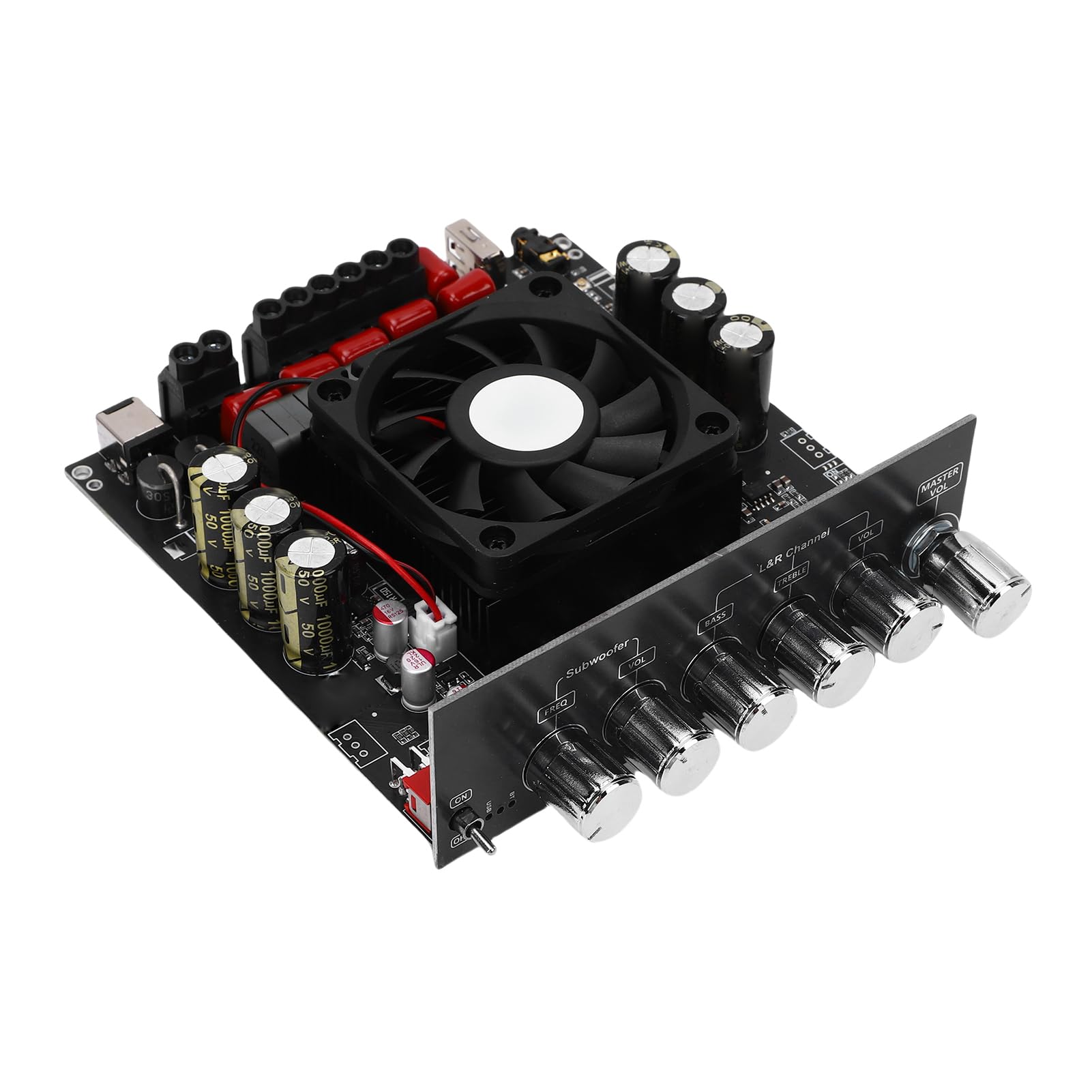 Jeffergarden Scheda Amplificatore Audio a 2.1, Materiale ABS Ad Alta Potenza 200 W per Altoparlante Domestico con Ingressi Bluetooth e AUX per Appassionati di Audio Fai da Te