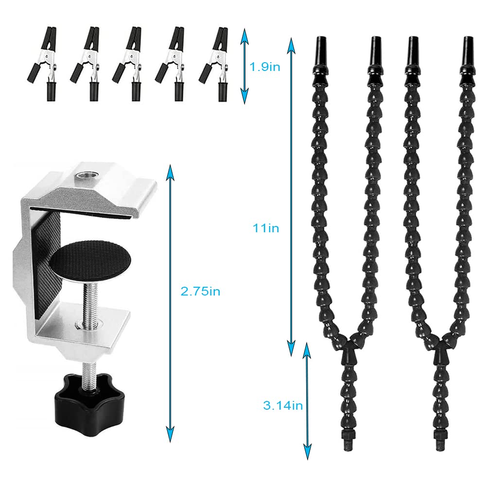 Supporto Multifunzione A 3 Bracci Flessibili - Con Morsetti A Coccodrillo Per Saldatura E Hobby - Foto 5