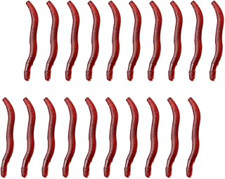 Gadpiparty 100Pcs Fake Earthworm Faux Plastic Soft Lifelike Stretchy Rubber Earthworms Trick Toy Simulated Fishing Lures Baits for Halloween April Fools Day Party Decoration