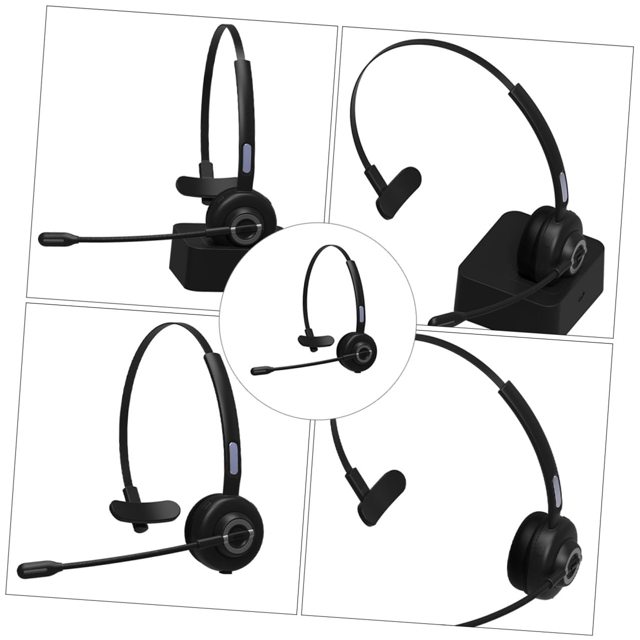 Gadpiparty Cuffie Auricolari Wireless 5.0 in Nero Abs Pu, Riduzione Rumore | Design Ergonomico, Microfono a Punto Singolo, per Ufficio e Tempo Libero