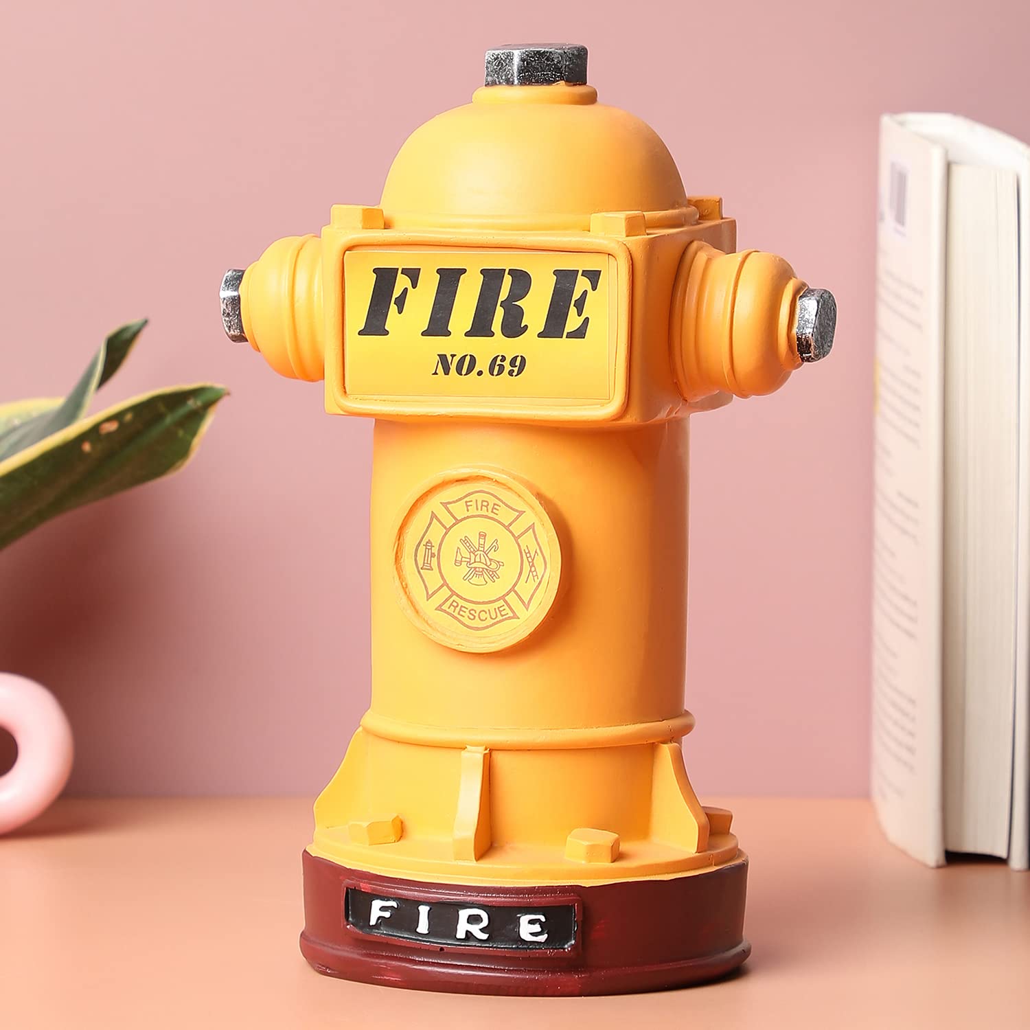 Bonhomie Modern Yellow Fire Hydrant Minimalistic Ceramic Money Bank for Home Decor | Center Table Decorative Item for Living Room, Dining Table, Office, Bedroom | Pack of 1-picture-38