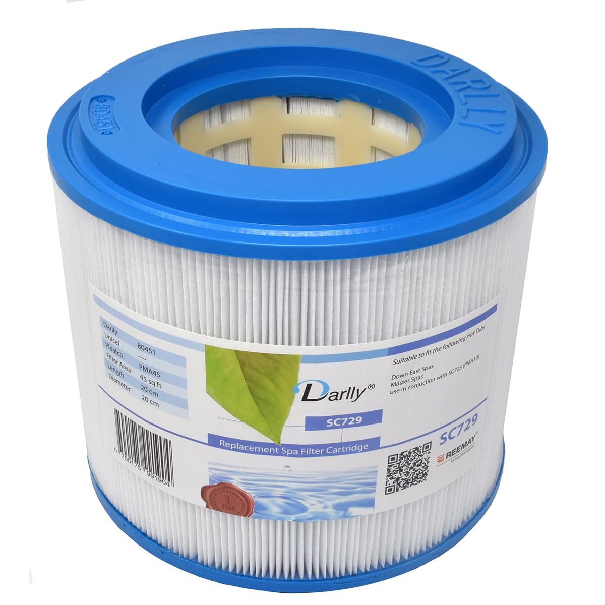 Darlly SC729 Master Spas Filter PMA45,C-8341,SC729 PMA45-2004-R, Unicel C-8341, Filbur FC-1007, Master Spas EP Series -X268330, X268330, 45 Sq.ft Filter Cartridge