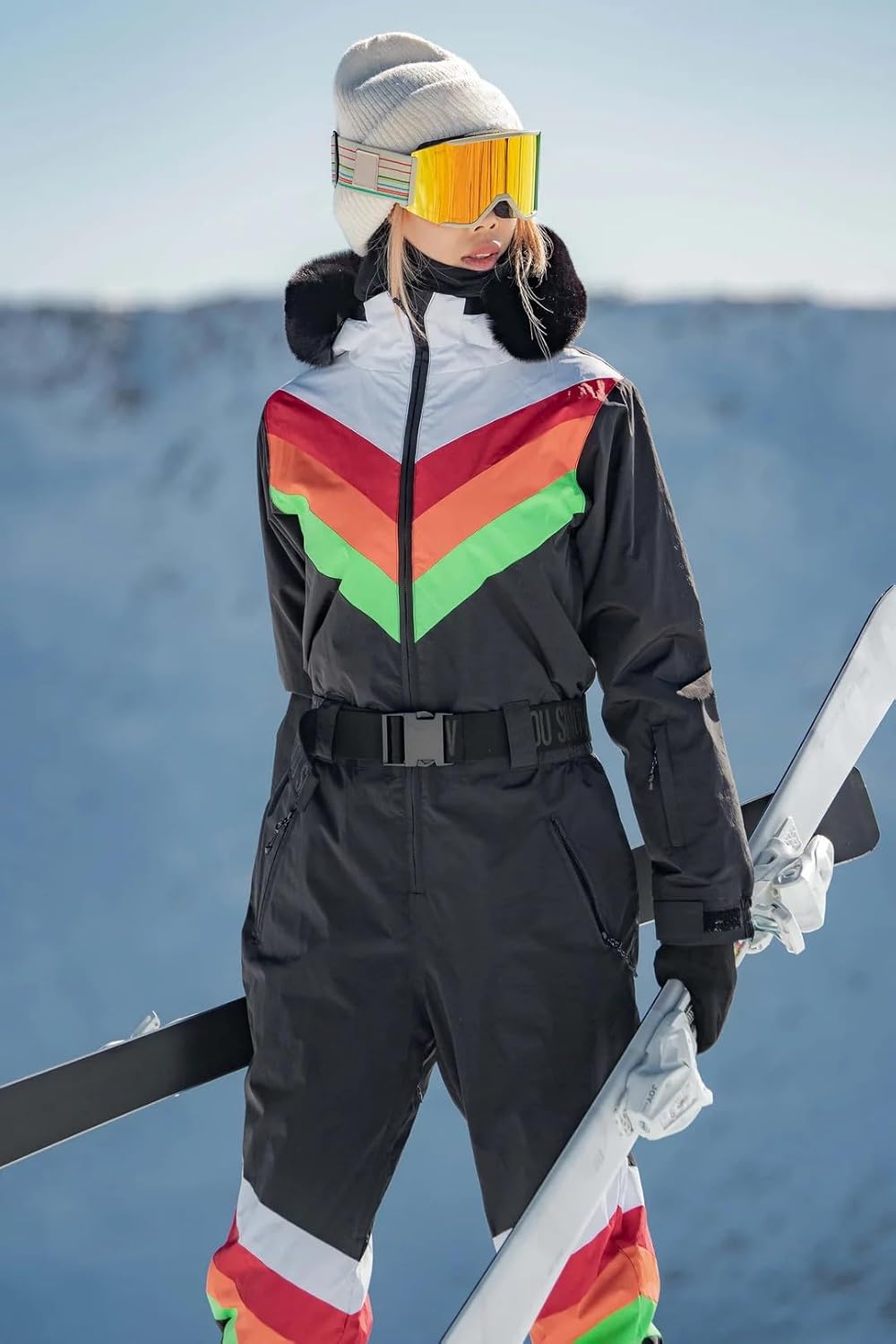 GSOU SNOW Ski Suit Women Snowsuit One Piece Snowboarding Waterproof Windproof Jumpsuit for Outdoor Sports - Image 3