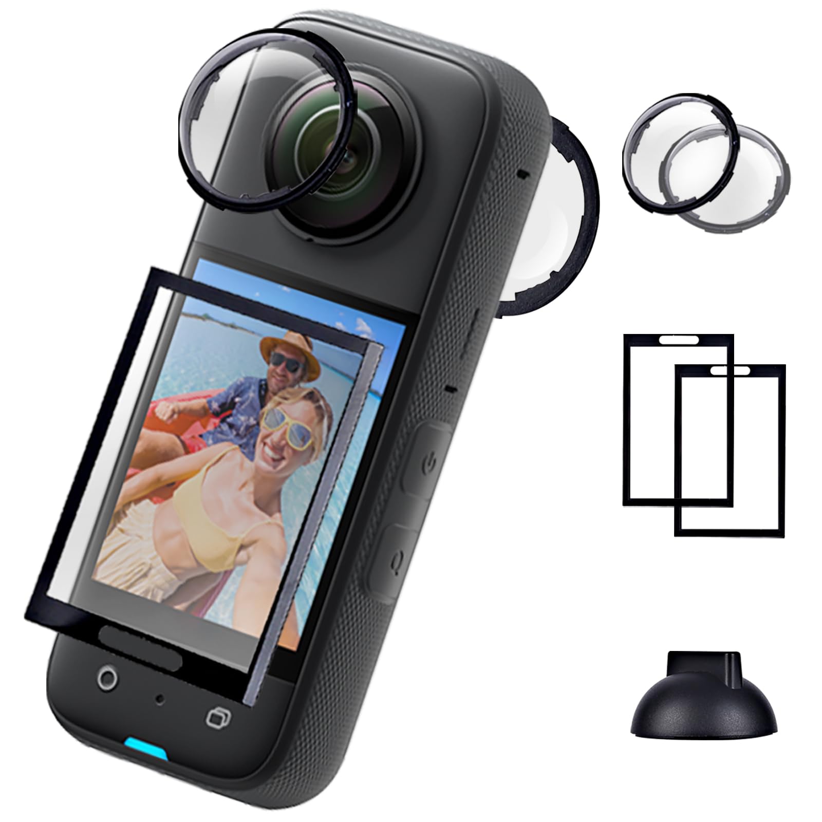 ZEQKULW X4 Screen Protector & 360x4 Premium Lens Guards for Insta360 X4 accessories Outdoor Adventures, 9H Optical Tempered Glass, 98% Transparency,