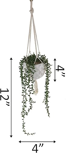 Miniatura 4 de Flora Bunda Cadena de 13 pulgadas de largo para amantes de las perlas de macramé colgante de cerámica con colas de burro