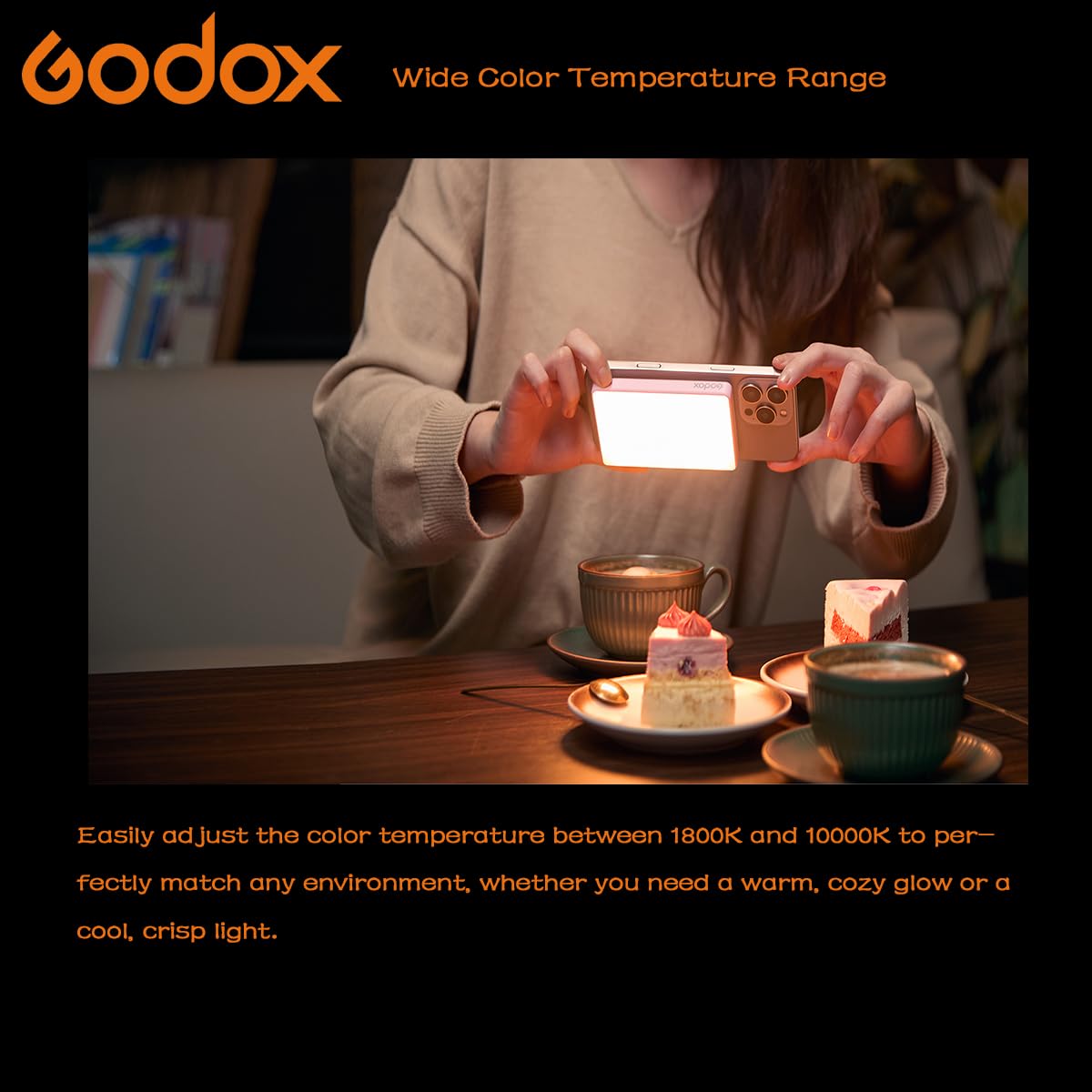 Godox MA5R Lampe Vidéo LED RGB 2-en-1 avec Recharge Magnétique, CCT 1800K-10000K, 14 Effets Lumineux, Lumière de Remplissage Selfie en Couleur Complète, Compatible avec le Contrôle NFC via APP (Blanc)