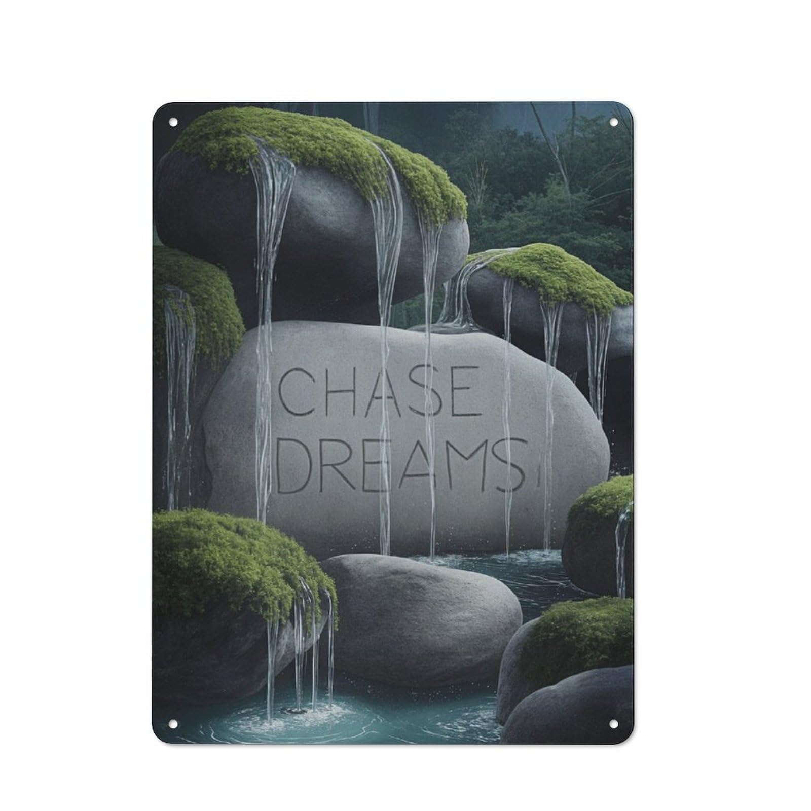 Junmoney Chase Dreams Old Style Metal Wall Decor 40X30cm, Decorative Tin Plaque For Cafe, Pub, Workshop Or Home Bar